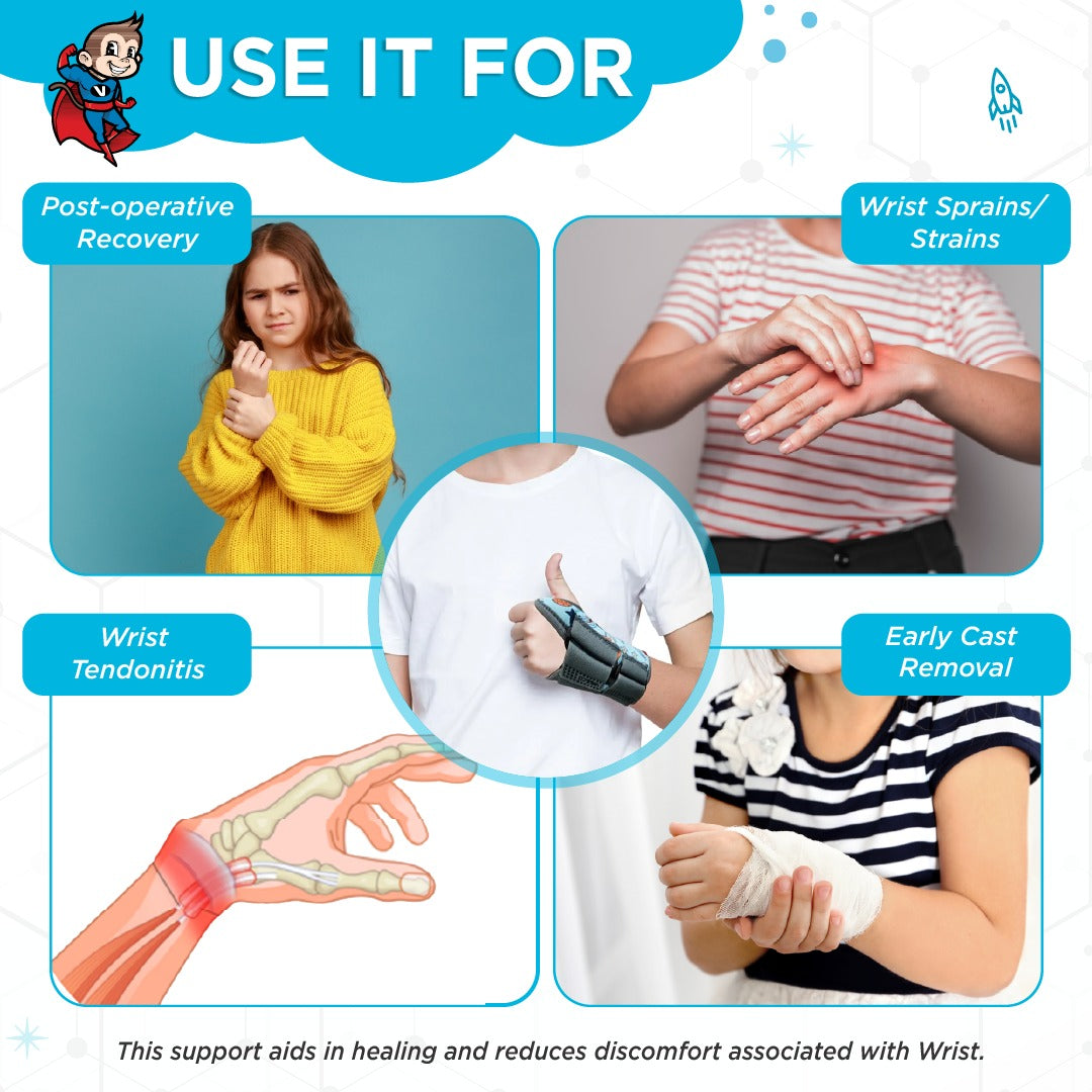 Vissco Champ Wrist Brace With Splint Provides Firm Support to the Wrist, Colle's fracture & Wrist Sprain/Strain, Postoperative Recovery