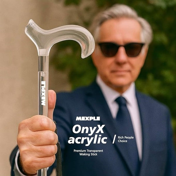 Mexple Onyxarcylic Premium Transparent Walking Cane