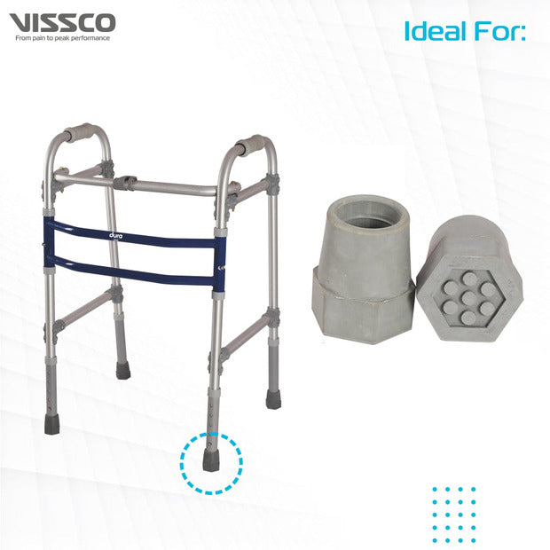 Vissco 0915C4 Rubber Tips/Shoes For Walker Plain (PACK OF 2) One Pair