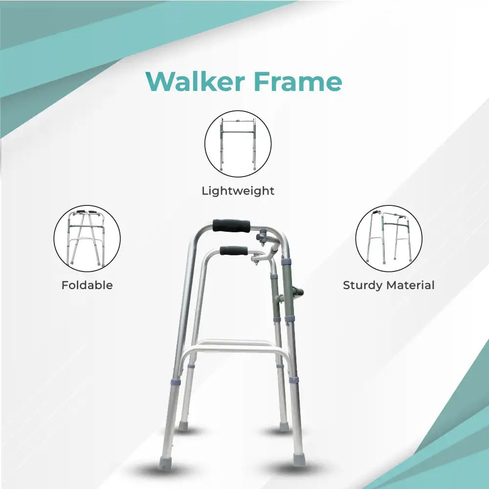 Healthshine HS913L Foldable Durable, Foldable, Lightweight Walker with Best Quality & Better Mobility for Men/Women/Old Age People