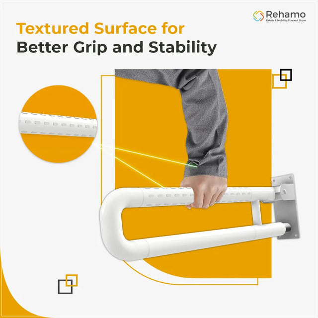 Rehamo Flip Up Nylon Stainless Steel Grab Bar