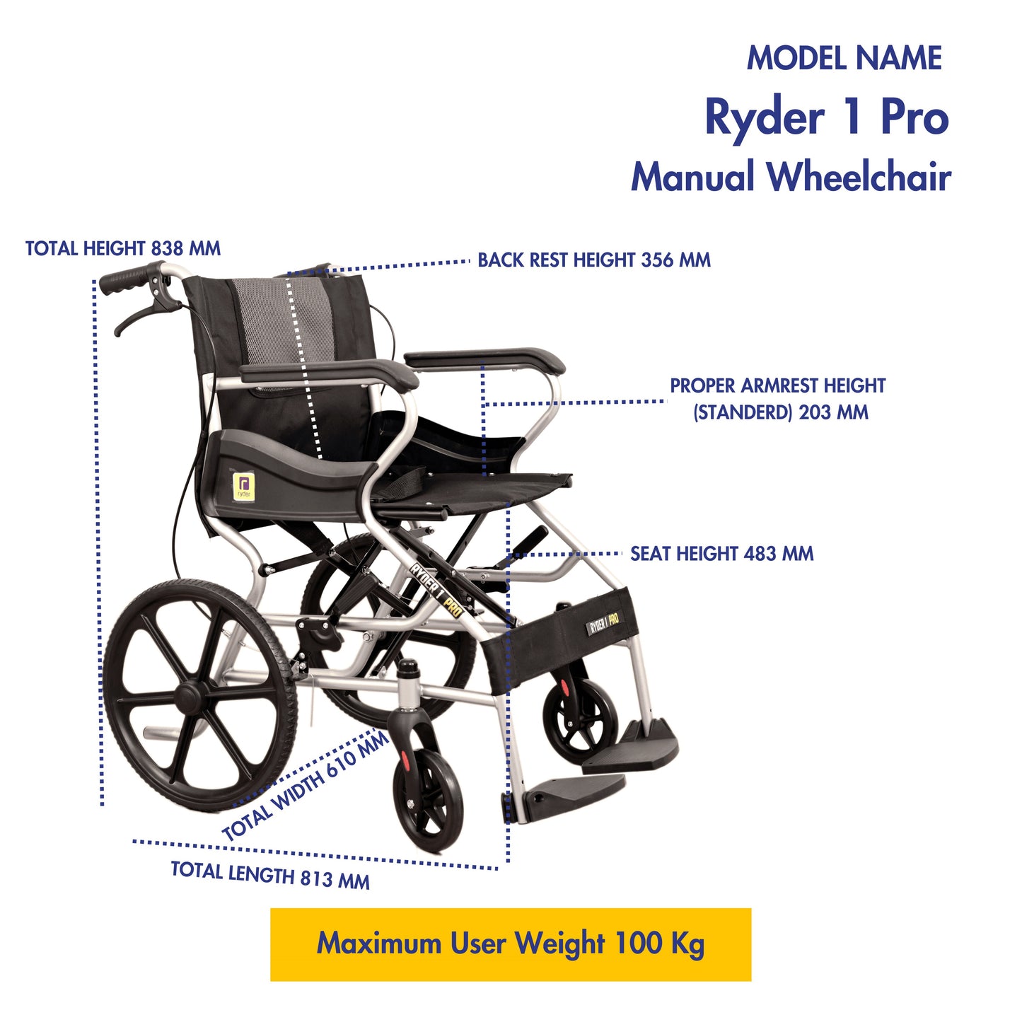 Karma Ryder 1 Pro Lightweight & Foldable Manual Wheelchair