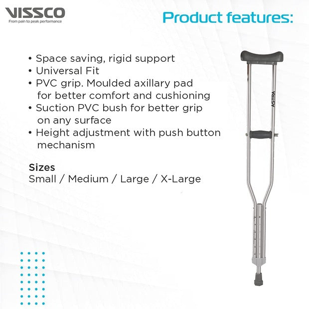 Vissco 0905 Astra Under Arm Crutches – Buy Comfortable & Durable Mobility Aids Online