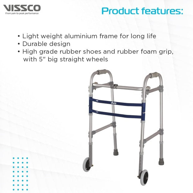 Vissco 2946 Straight Big Wheel Dura Max Aluminium Walker On Rent