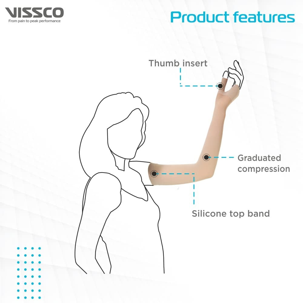 Vissco Lymphoedema Arm Sleeve, Provides Gradient Compression to Reduce Oedema in the Arm