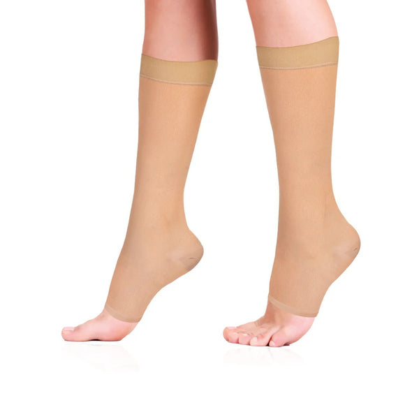 Vissco 5701 Medical Compression Stocking - Class 2 Knee Length | Mild Support | Improves Blood Circulation | Swollen | Tired | Aching Legs (Beige)