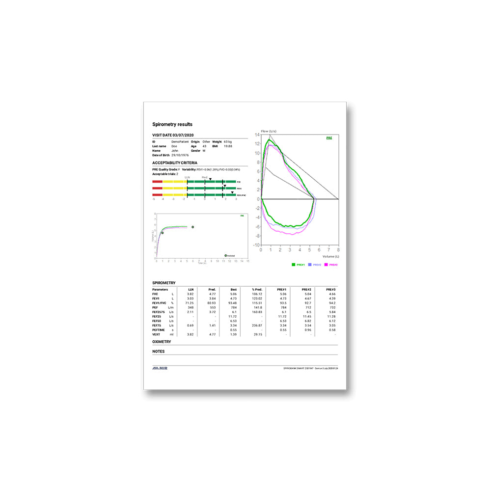 MIR Spirobank Smart App-based Personal Spirometer/Respirometer