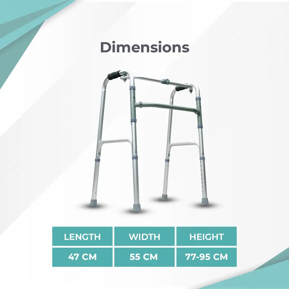 Healthshine HS913L Foldable Durable, Foldable, Lightweight Walker with Best Quality & Better Mobility for Men/Women/Old Age People