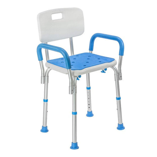 KosmoCare Shower Bench with Back & Detachable Handrest (RX108) - Comfortable & Durable Support for Safety