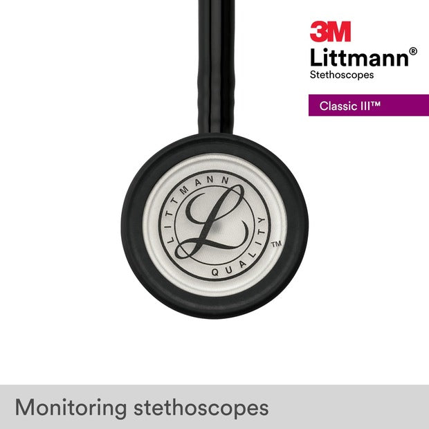 3M™ Littmann® Classic III™ Monitoring Stethoscope, Black Tube, 27"