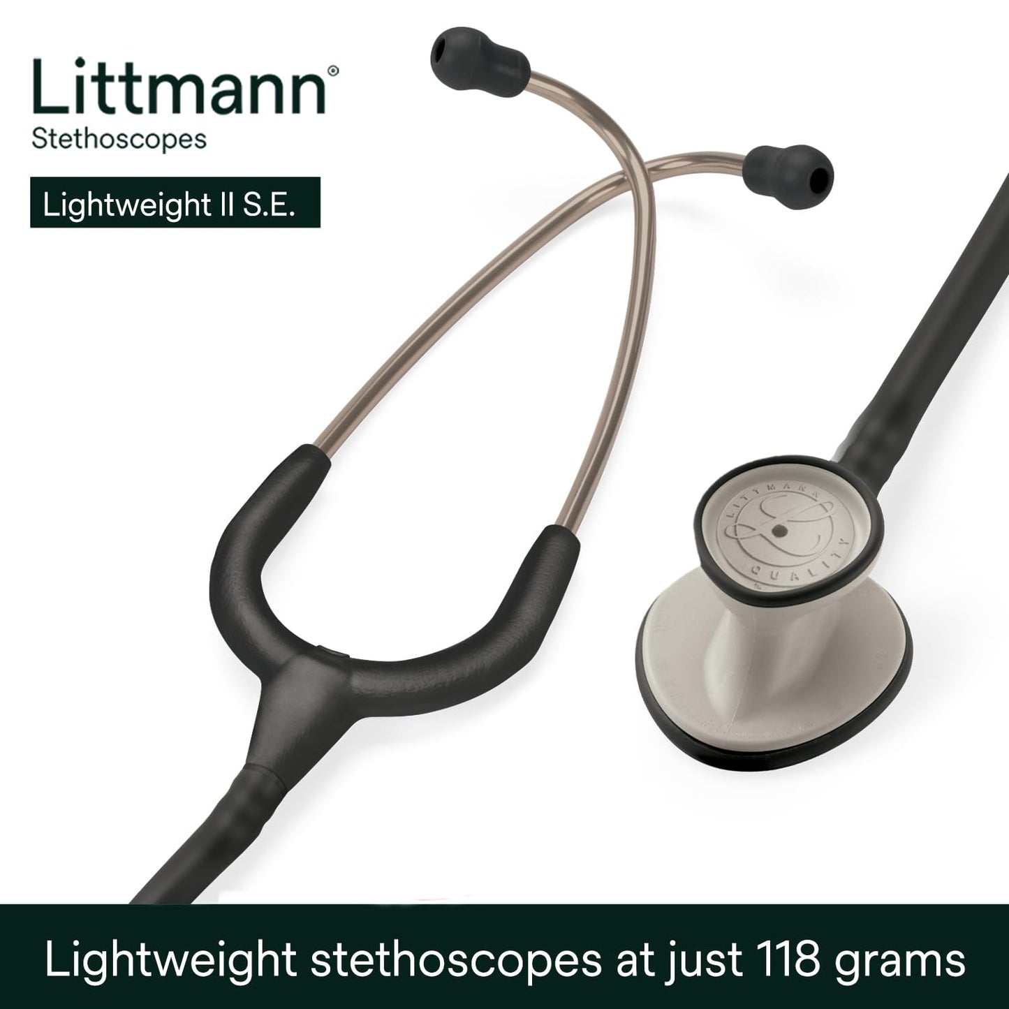 3M™ Littmann® Lightweight II S.E. Stethoscopes 2450, Black Tube, 28 inch, 3 Each/Case
