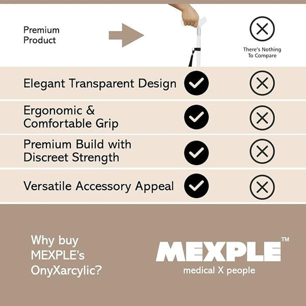 Mexple Onyxarcylic Premium Transparent Walking Cane