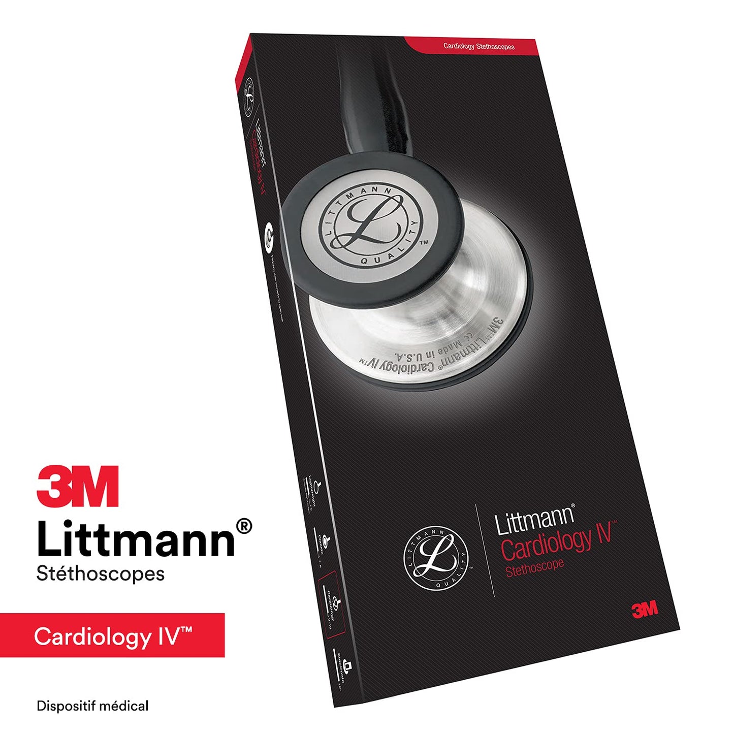 3M™ Littmann® Cardiology IV™ Stethoscope, 6154, Standard-Finish Chestpiece, Navy Blue Tube, Stainless Stem, 3 Each/Case