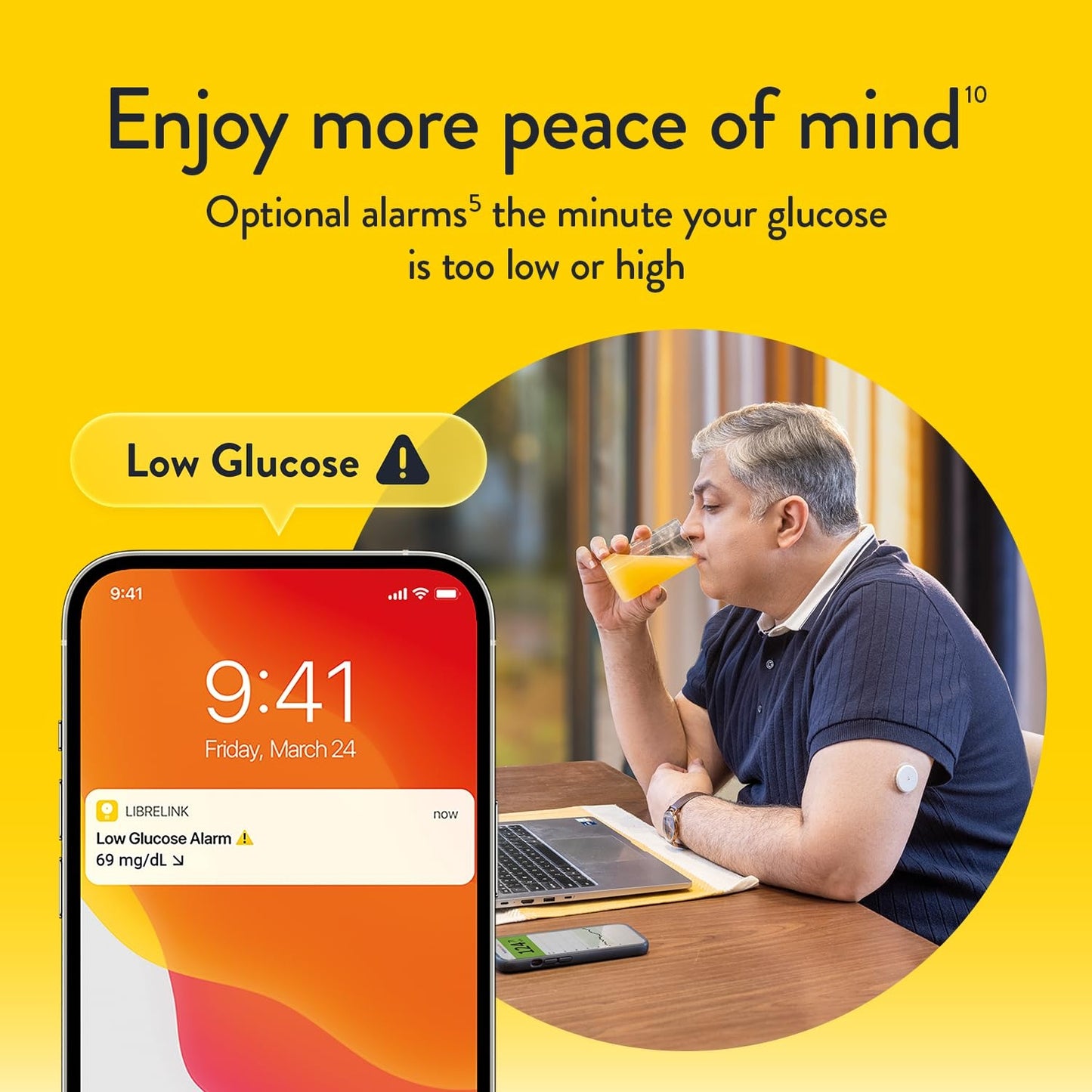 Abbott | FreeStyle Libre 2 Plus Sensor | Real-Time Glucose Readings Every Minute | Helps with Better Diabetes Management | No Finger Pricks or Scans Required | The #1 CGM Worldwide | Pack of 1