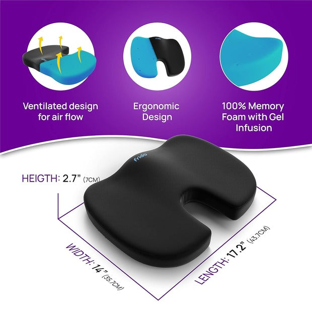Frido Ultimate Coccyx Seat Cushion – Ultimate Comfort for Tailbone Relief