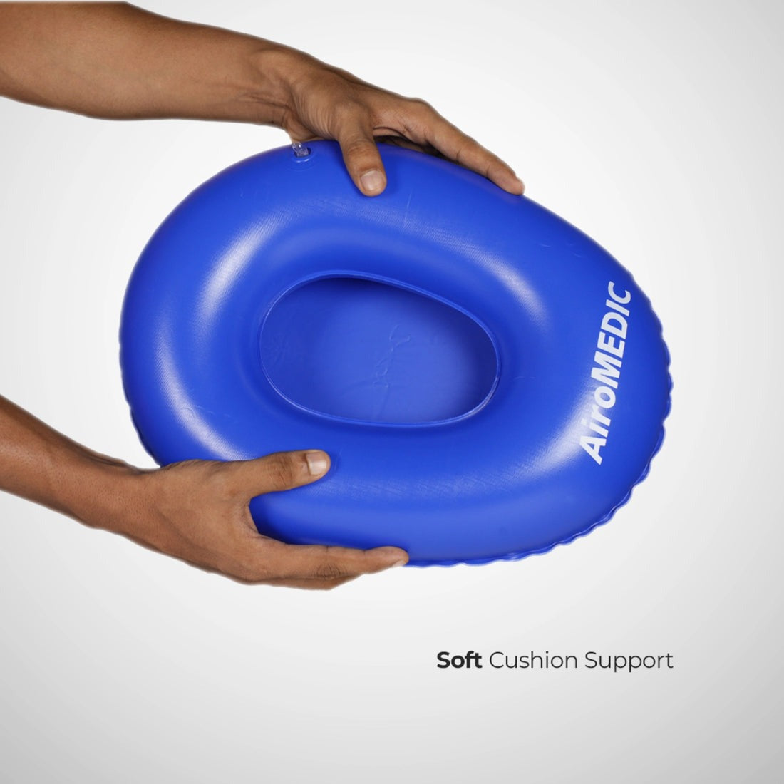 Portable Air Bedpan, Inflatable Cushions Potty for Home Hospital Elderly Bedridden, Washable Air Inflation Bed Pans for Females, Inflatable Stool Toilet Nursing Toilet, Blue