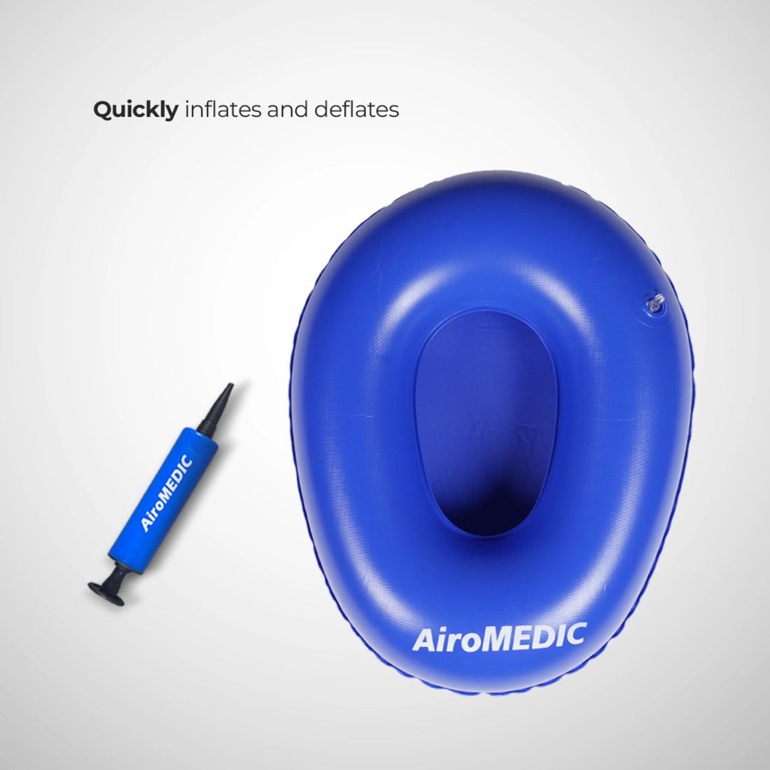 Portable Air Bedpan, Inflatable Cushions Potty for Home Hospital Elderly Bedridden, Washable Air Inflation Bed Pans for Females, Inflatable Stool Toilet Nursing Toilet, Blue