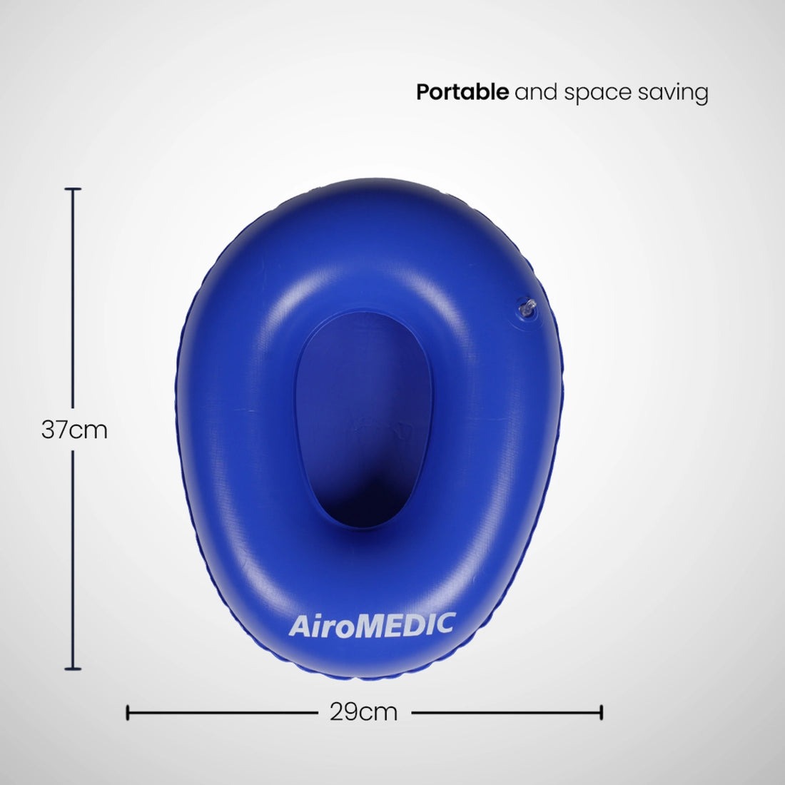 Portable Air Bedpan, Inflatable Cushions Potty for Home Hospital Elderly Bedridden, Washable Air Inflation Bed Pans for Females, Inflatable Stool Toilet Nursing Toilet, Blue