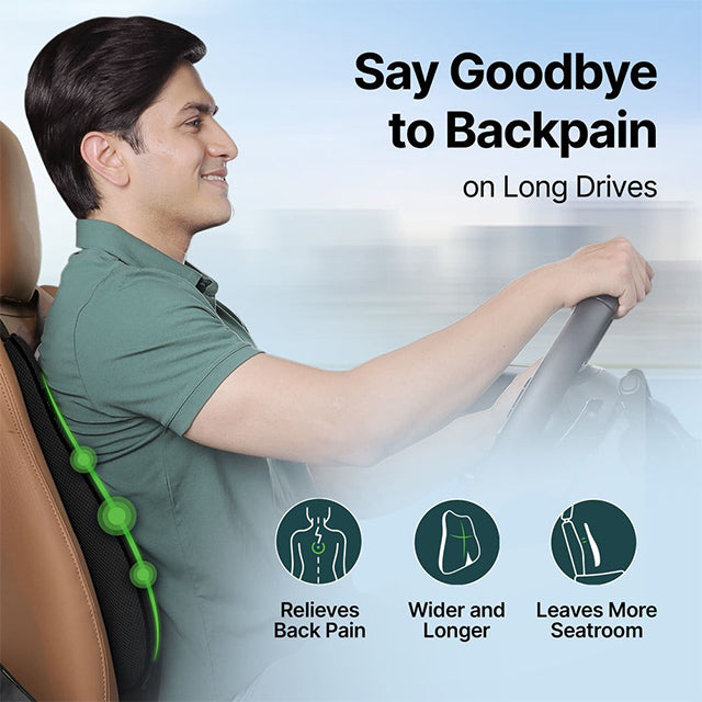 Frido Ultimate Car Backrest Cushion - Ergonomic Support for Comfortable Driving
