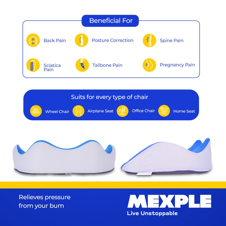 Mexple XmartSeat Orthopedic Tailbone Support Cushion