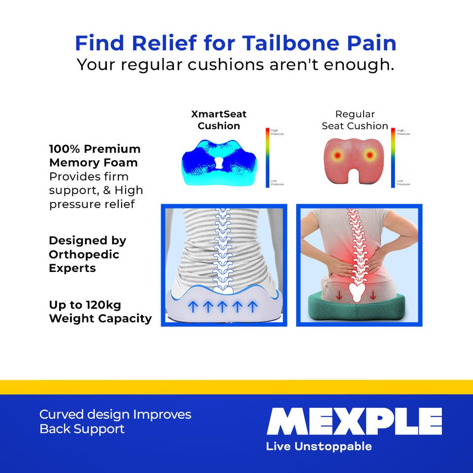 Mexple XmartSeat Orthopedic Tailbone Support Cushion