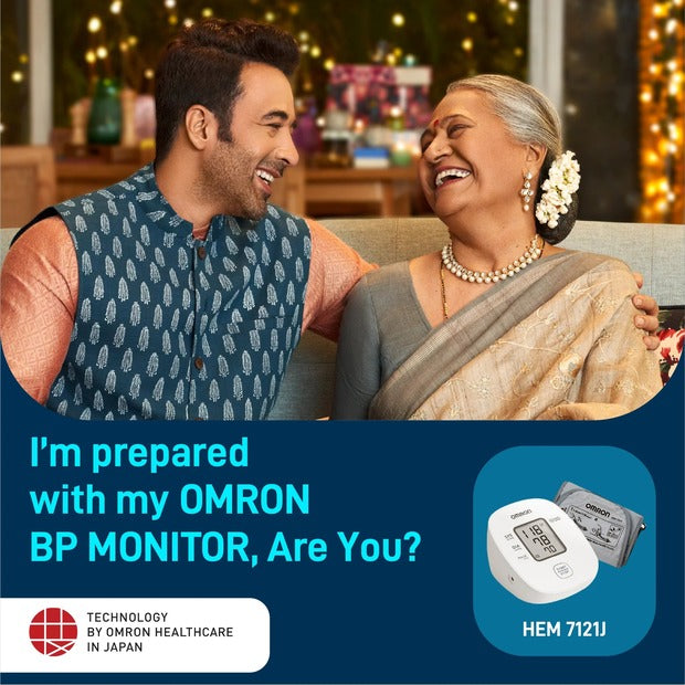 Omron HEM 7121J Fully Automatic Digital Blood Pressure Monitor with Intellisense Technology & Cuff Wrapping Guide for Most Accurate Measurement 
