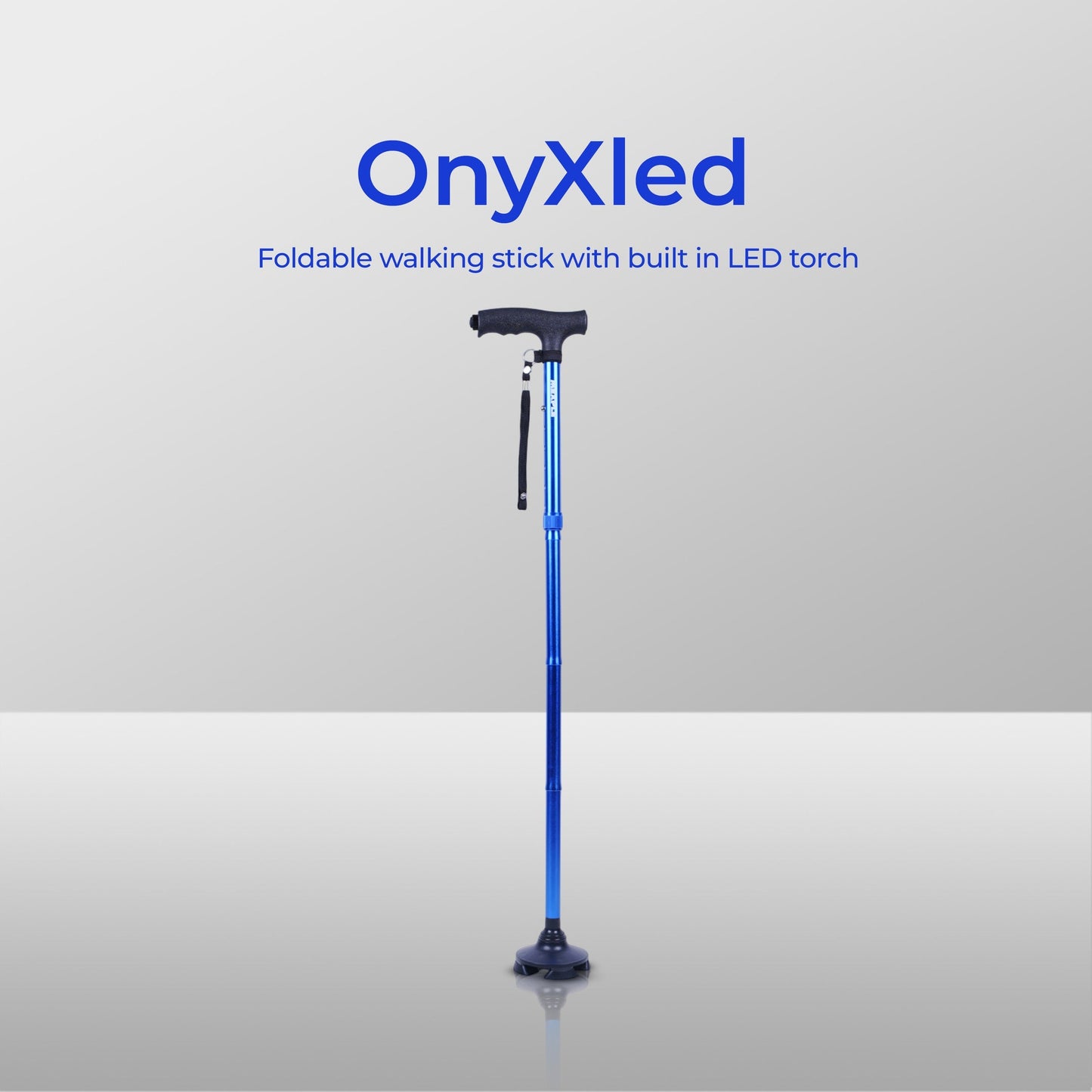 Mexple OnyXled Foldable Walking Stick With Built - In Led Torch
