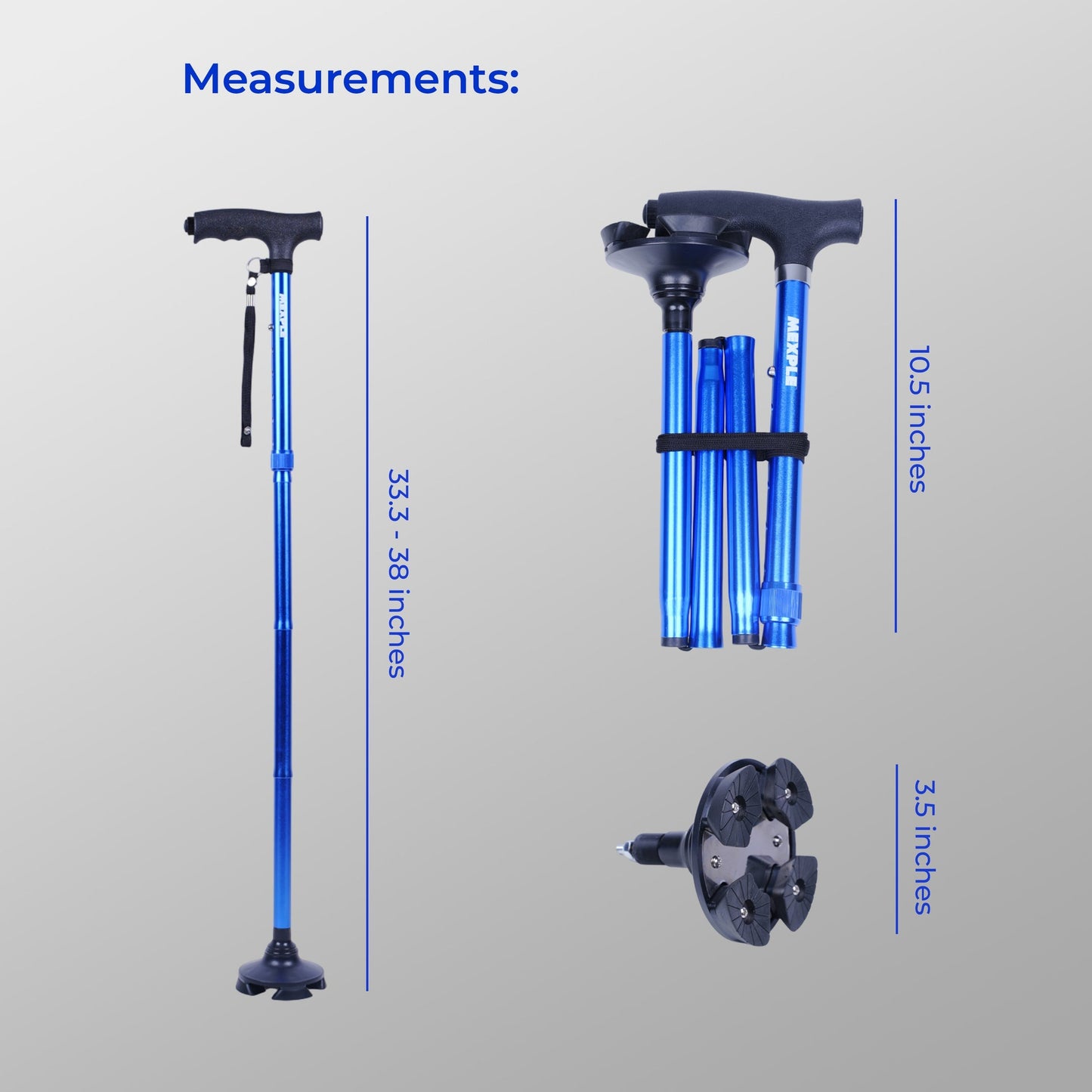 Mexple OnyXled Foldable Walking Stick With Built - In Led Torch