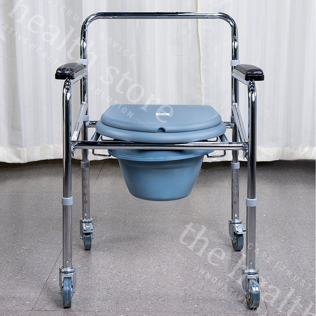 Karma Rainbow 5 Foldable Commode Chair With Wheels