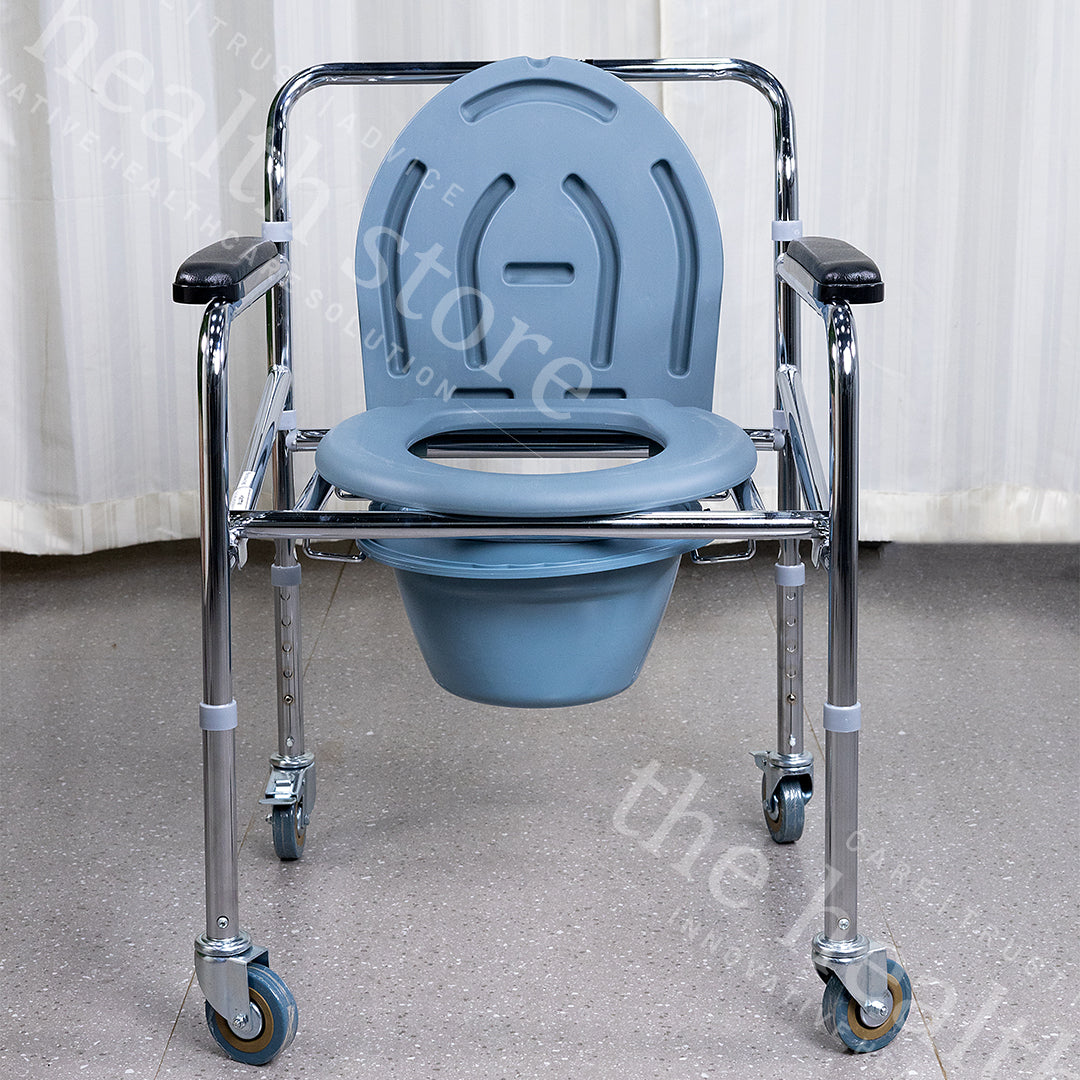 Karma Rainbow 5 Foldable Commode Chair With Wheels