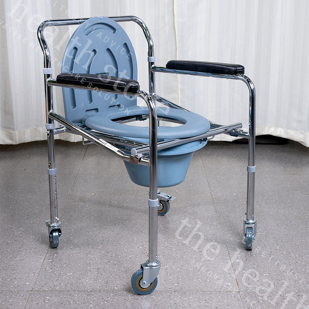 Karma Rainbow 5 Foldable Commode Chair With Wheels