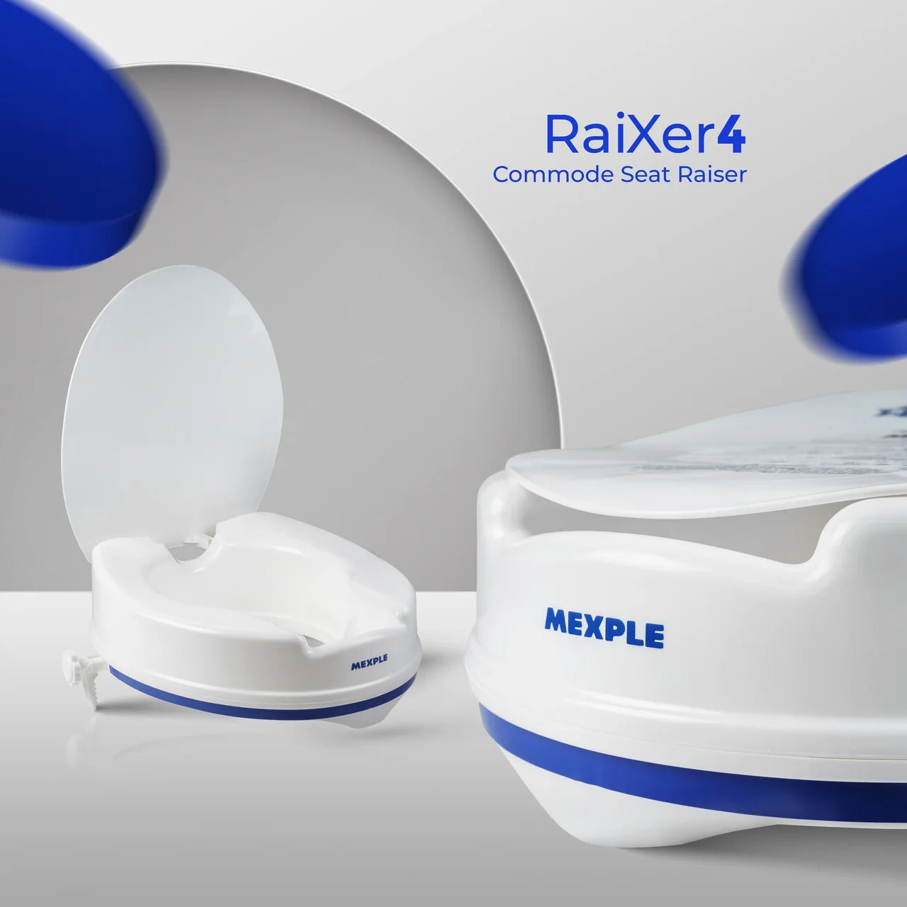 Mexple Raixer4 Elevated Toilet Seat Riser 4inches With 2 Clips