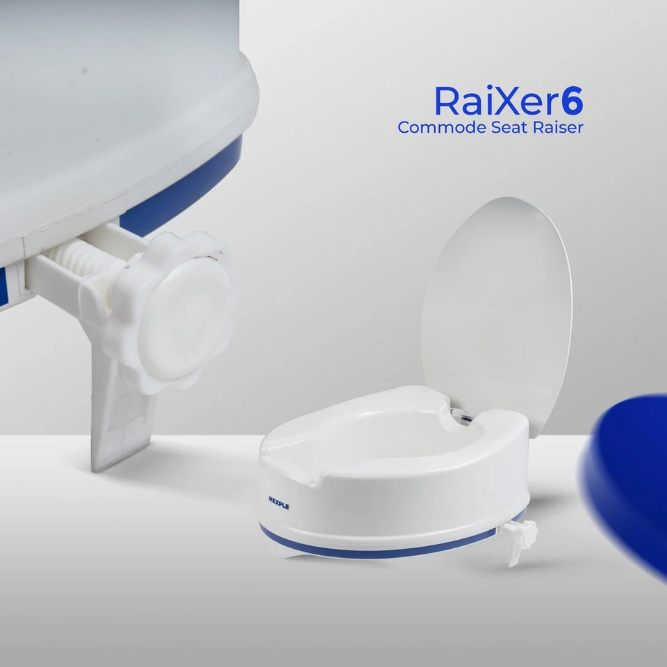 Mexple Raixer6 Raised Toilet Seat Riser 6inches With 2 clips
