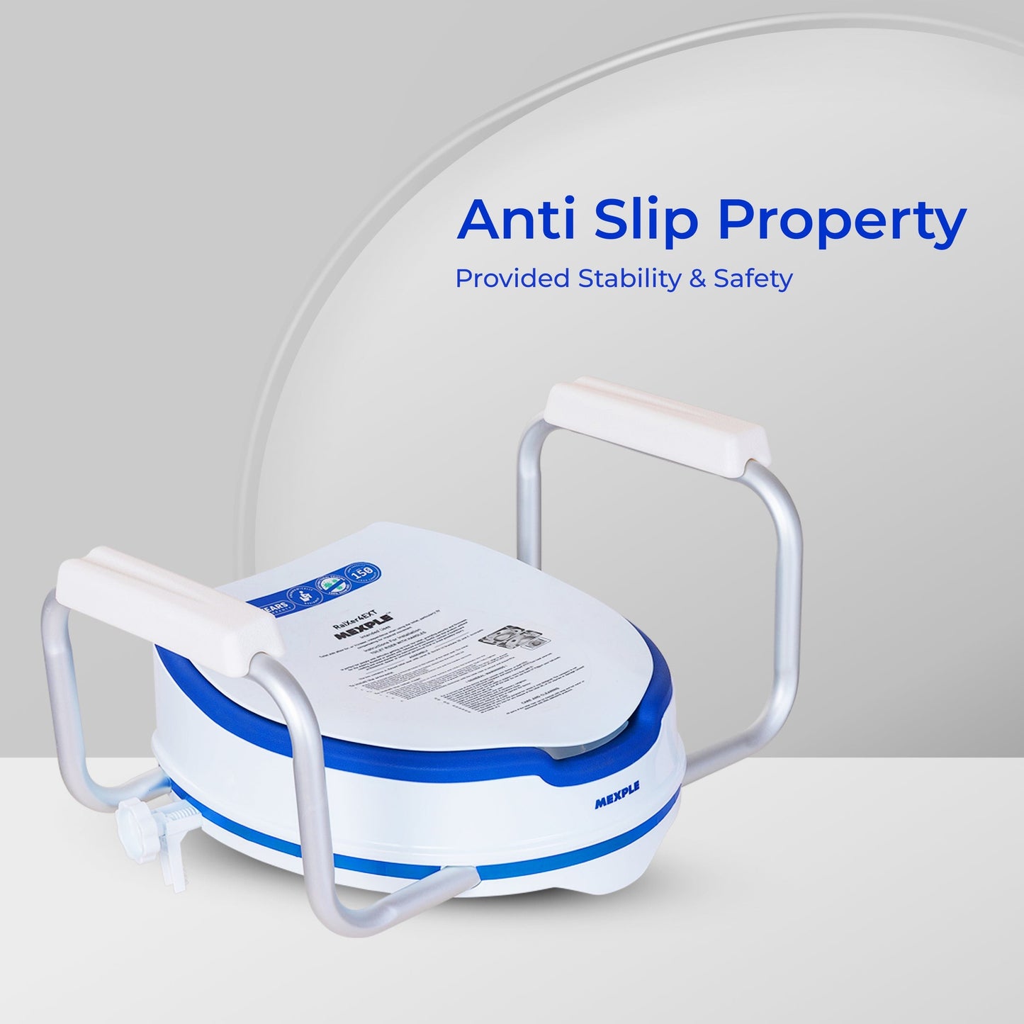 Mexple Raixer 4EXT Raised Toilet Padded Seat & Hand Rest