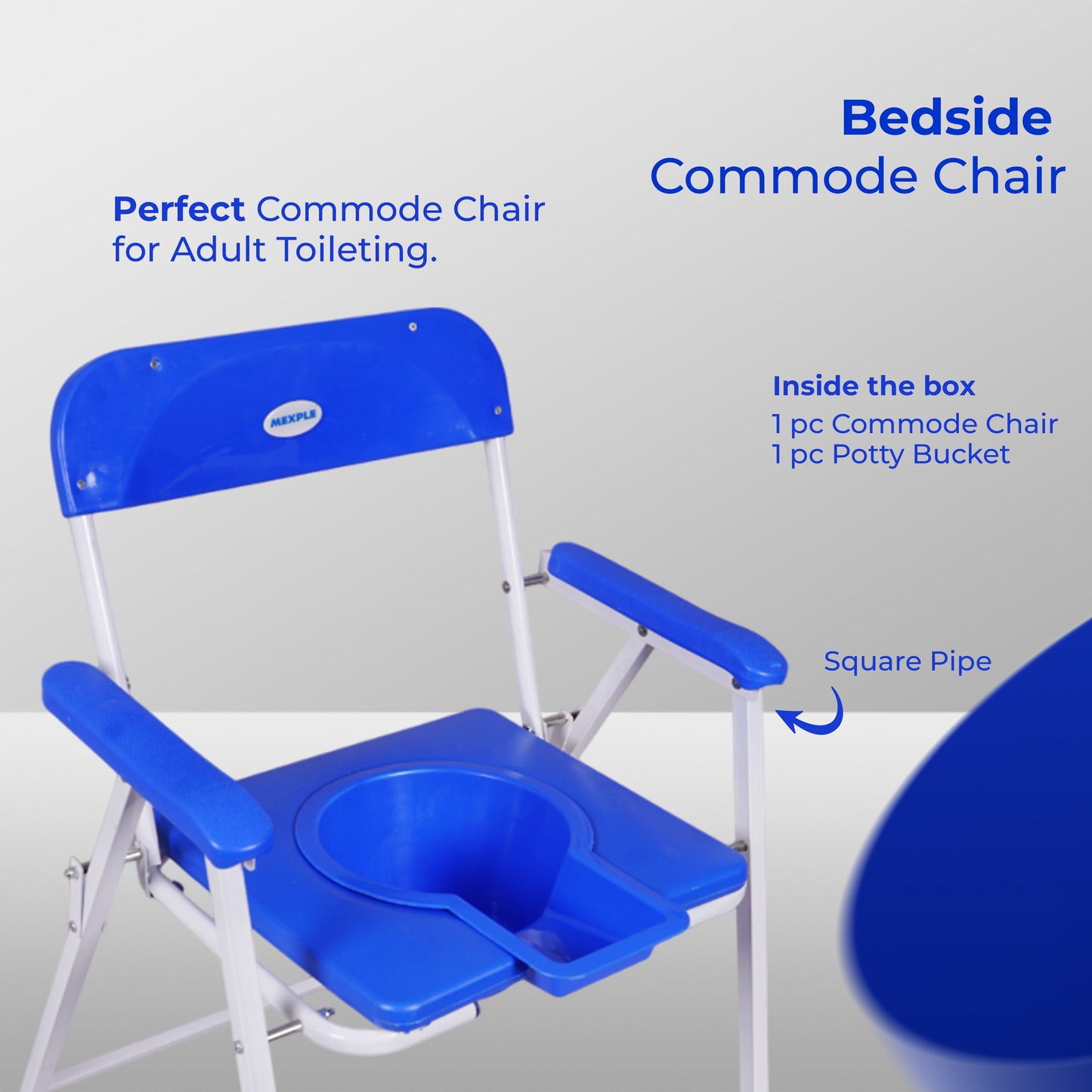 Mexple Xumo 150 Foldable Daily Commode Chair