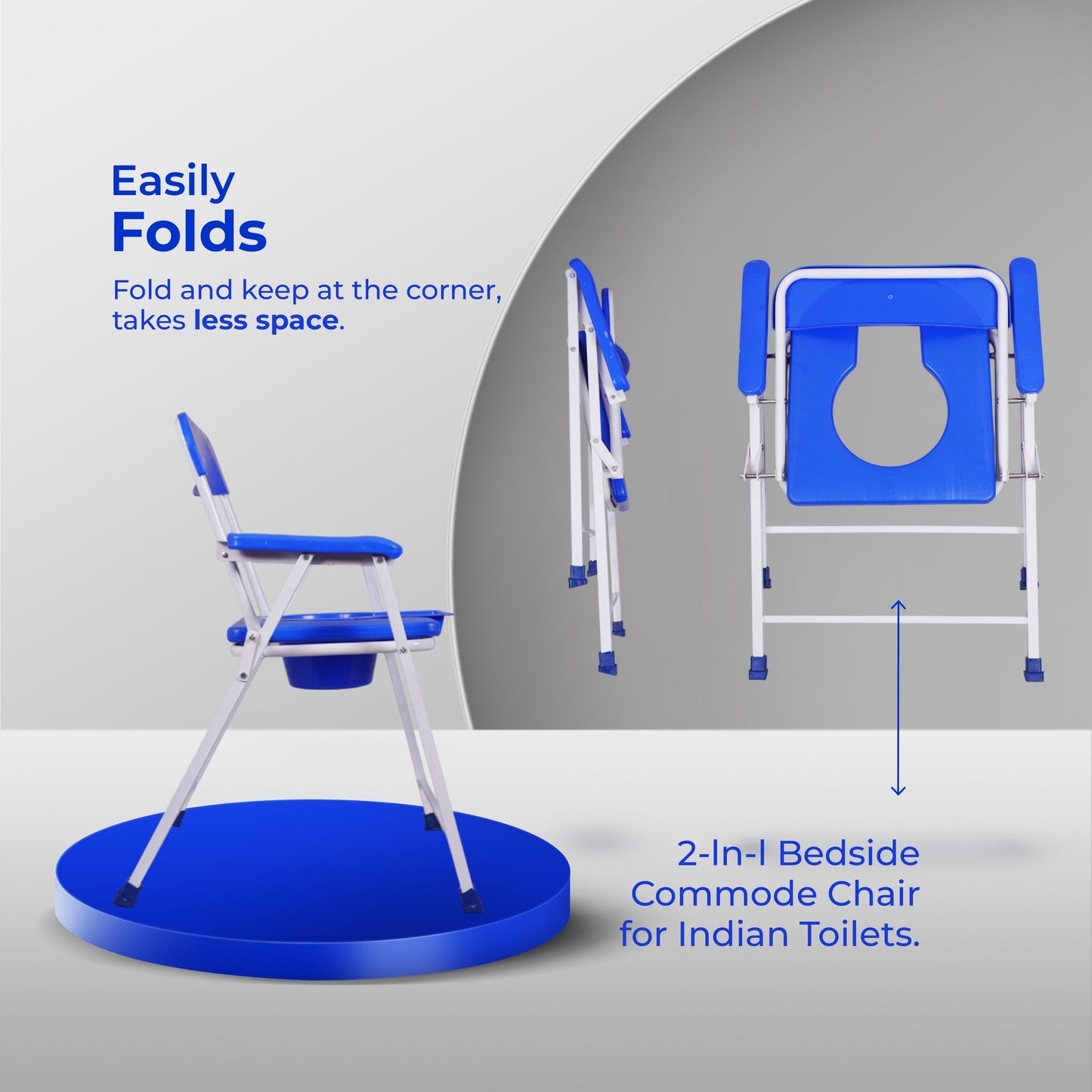 Mexple Xumo 150 Foldable Daily Commode Chair