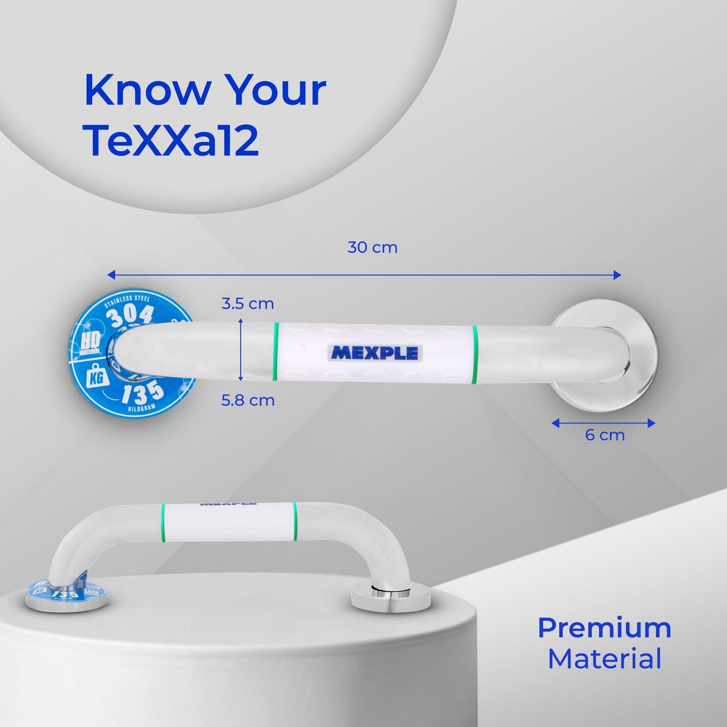 Mexple TeXXa 12 High Grade ABS Anti Slip Grab Bar