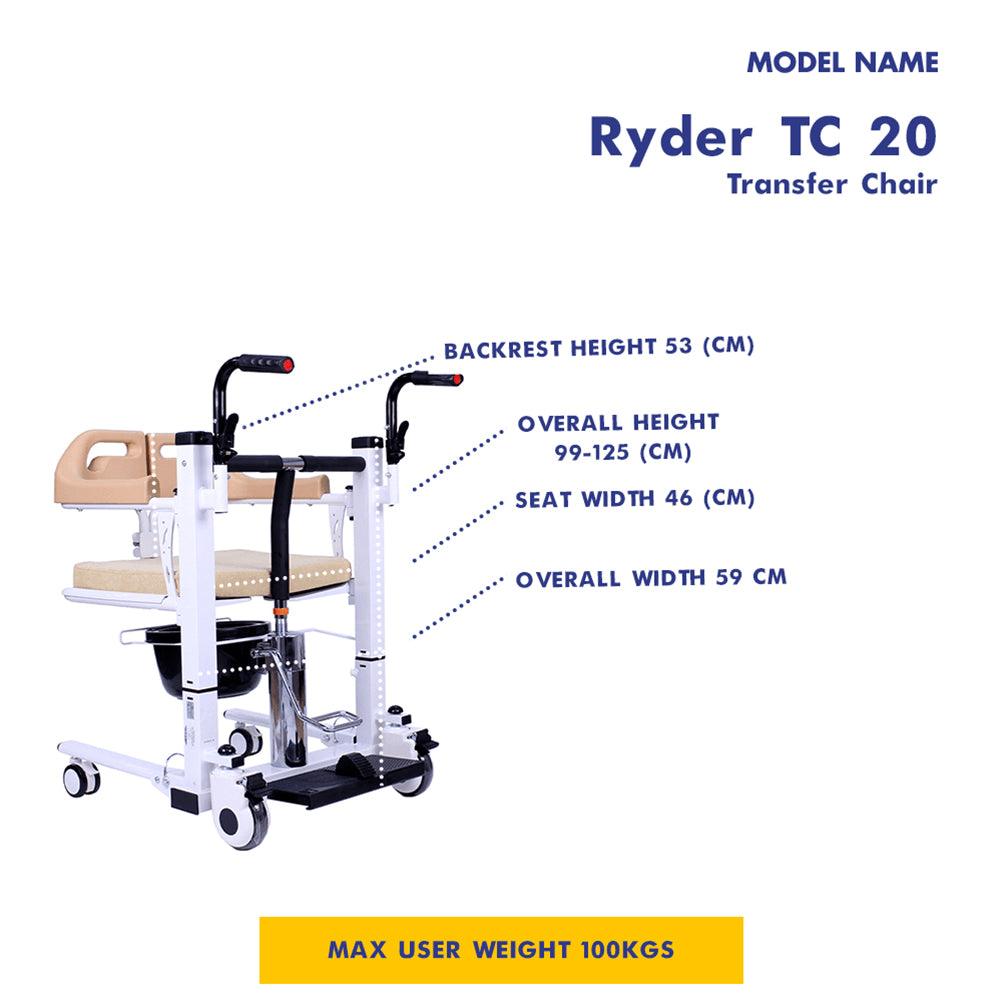 Karma Ryder TC20 Patient Transfer Commode Wheel Chair