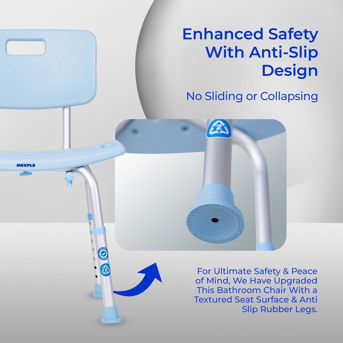 Mexple Xera30 Adjustable Shower Bathing Chair Bench