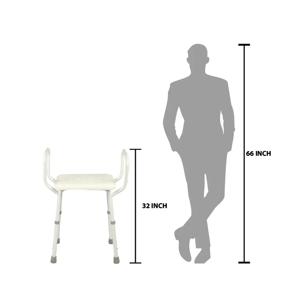 Arrex LA50 Adjustable Height With Nonslip Rubber Shoe Shower Chair