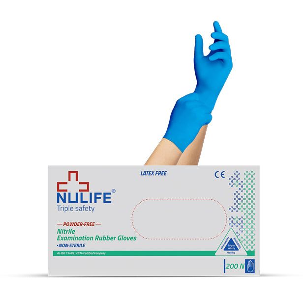 Nulife Latex free Examination Gloves Nitrile, Powderfree
