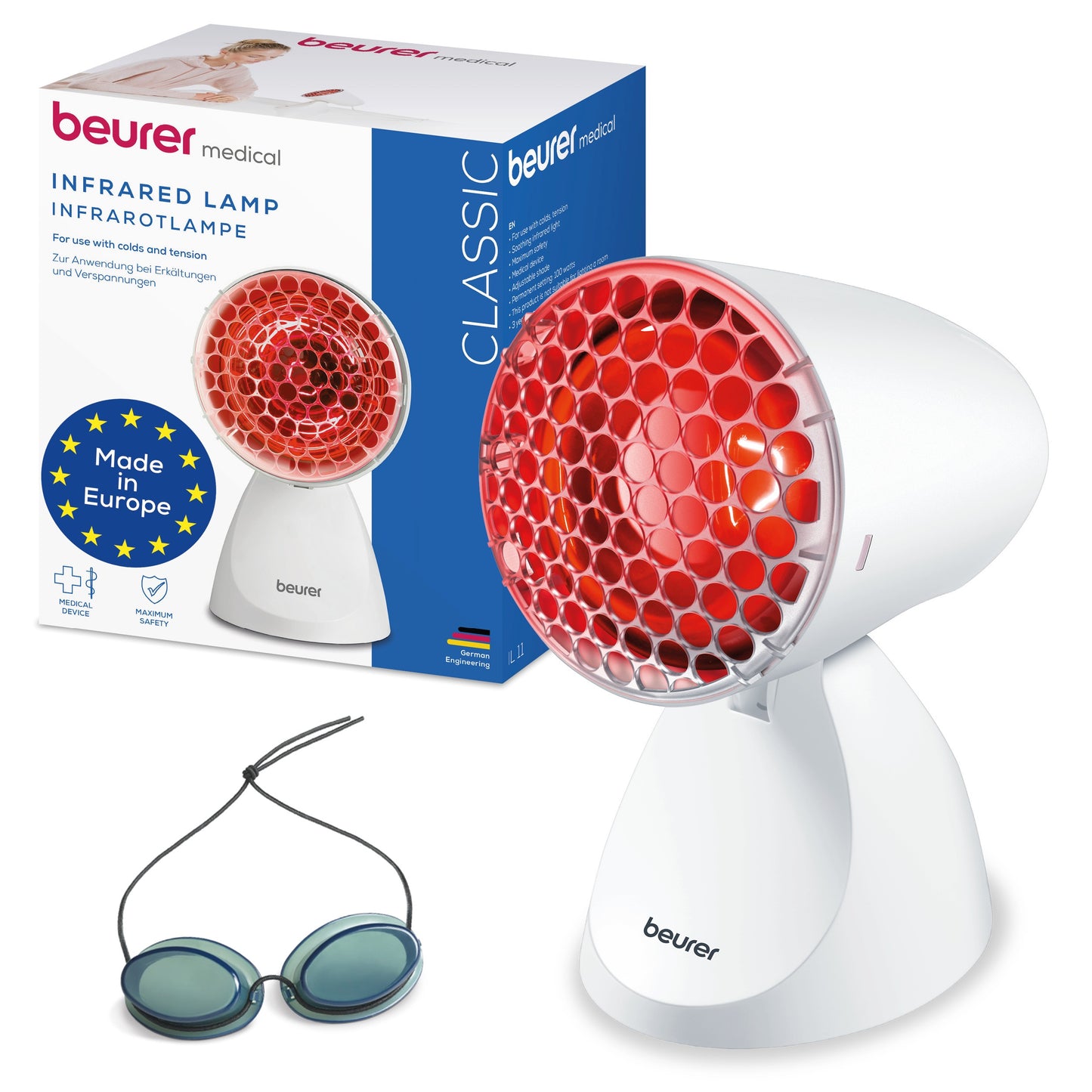 Beurer IL11 Infrared Heat Therapy Lamp | Deep Penetration Pain Relief | 3-Year Warranty