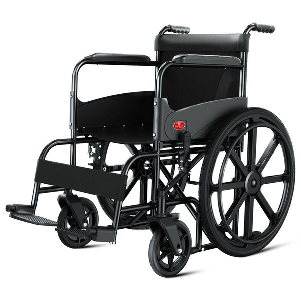 Easycare EC700 Foldable Wheelchair for Old People and Patient, Suitable for Indoor & Travel-Friendly with Adjustable & Comfort Seat Belt with Footrests