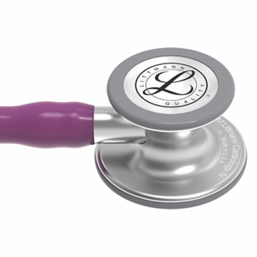 3M™ Littmann® Cardiology IV™ Stethoscope, 6156, Standard-Finish Chestpiece, Plum Tube, Stainless Stem, 3 Each/Case