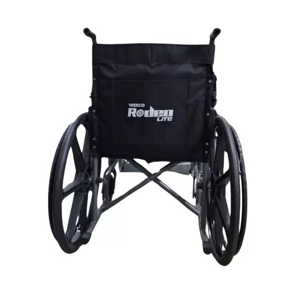 Vissco Rodeo Lite Wheelchair front view | Lightweight folding wheelchair for adults | Mag wheels wheelchair India online