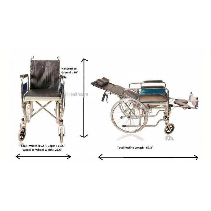 Karma Rainbow 8 Reclining Wheelchair with Commode | Multi-Function Wheelchair