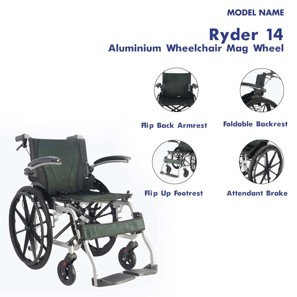 Lightweight foldable wheelchair for home use