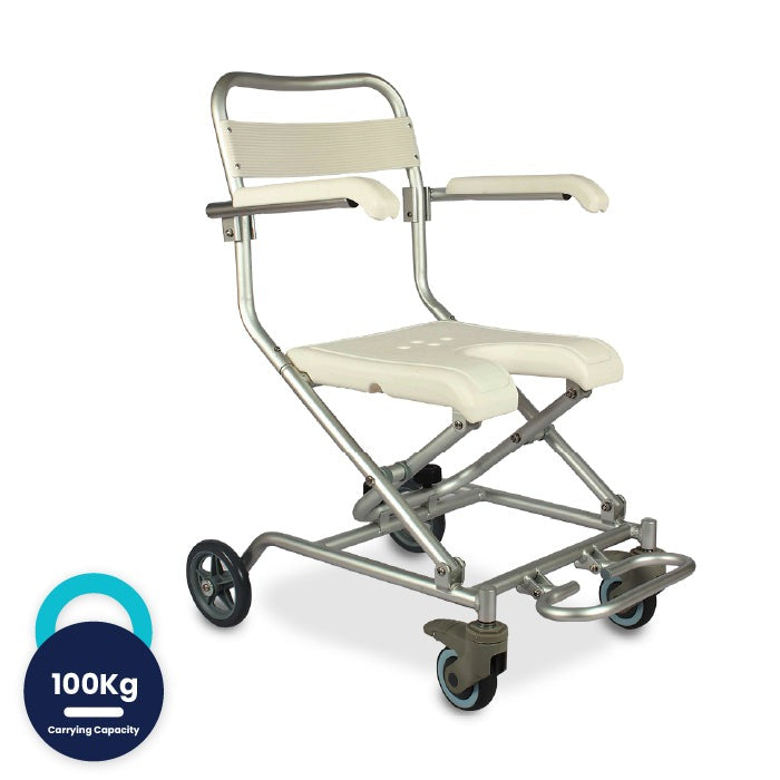 Arrex LA30 Foldable Aluminium Shower Chair With Wheels