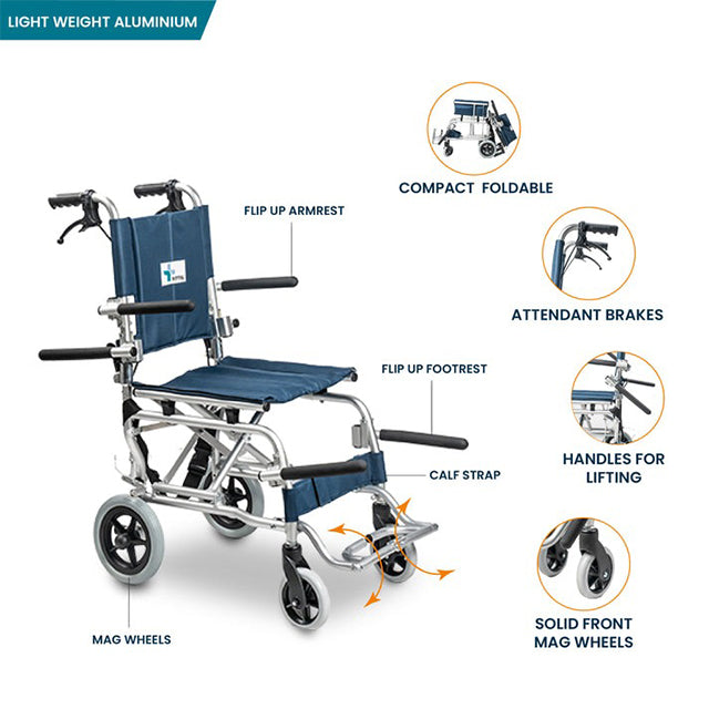 Arrex Tino - X Compact Aluminium Foldable Wheelchair