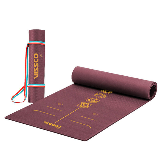 Vissco 6024 Wine Seven Chakras Alignment Yoga Mat 72″ x 24″